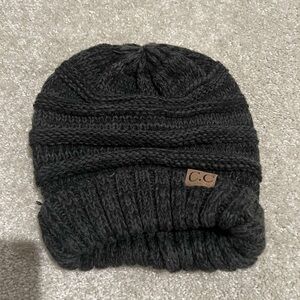 Grey knitted beanie